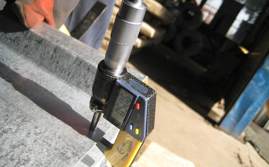 Roof sheeting thickness checking