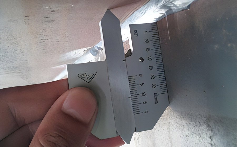 Fillet weld foot height check