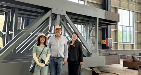 BY STEEL STRUCTURE Group welcomed Mr. Alberto from Argentina for a visit to our steel structure manufacturing facility. Together, we explored new opportunities for collaboration in Prefab 7- storey steel structure hotel building initiatives.